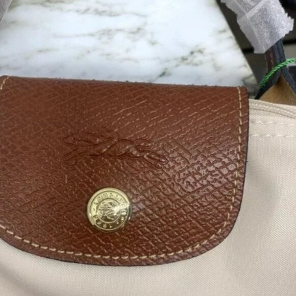 Longchamp Le Pliage Whirte Mini Canvas Tote Zipper Closure - Picture 3 of 5